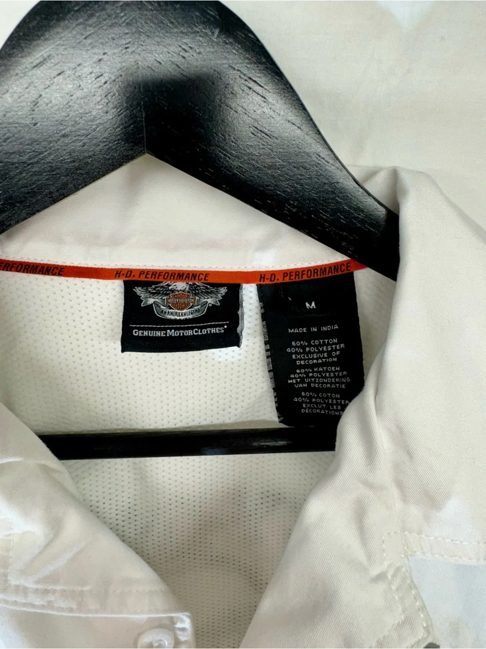Harley-Davidson White Short Sleeve Button-Down Shirt with Skull Pocket